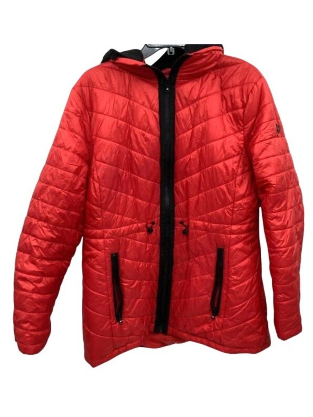 Michael Kors Red Women's Packable Quilted Hooded Puffer Jacket Red XL
